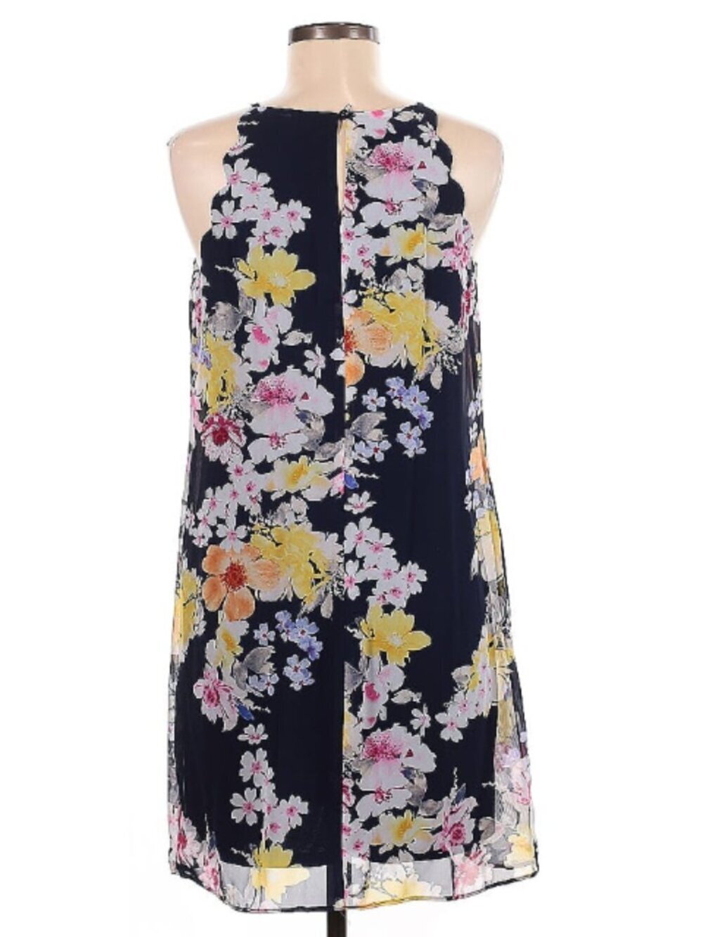 Fortune + Ivy Navy Floral Chiffon Sleeveless Dress Size M NWT - Picture 2 of 8